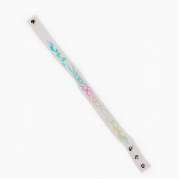 Dolls Kill ✦ Aurora Gradient Flame Choker ✦ Clear Vinyl w/ Adjustable Snap NWT - Picture 3 of 7